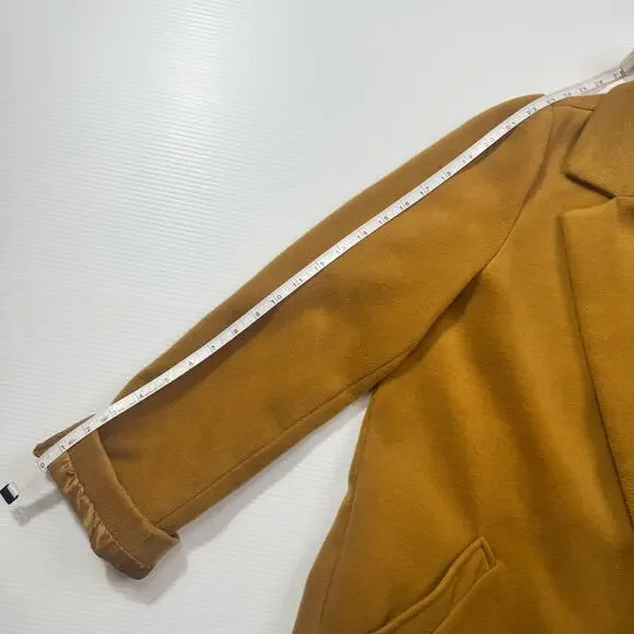 Camel Longline Over Coat Women’s Medium Minimalist Quiet Luxury 90s Old Money - Picture 13 of 16